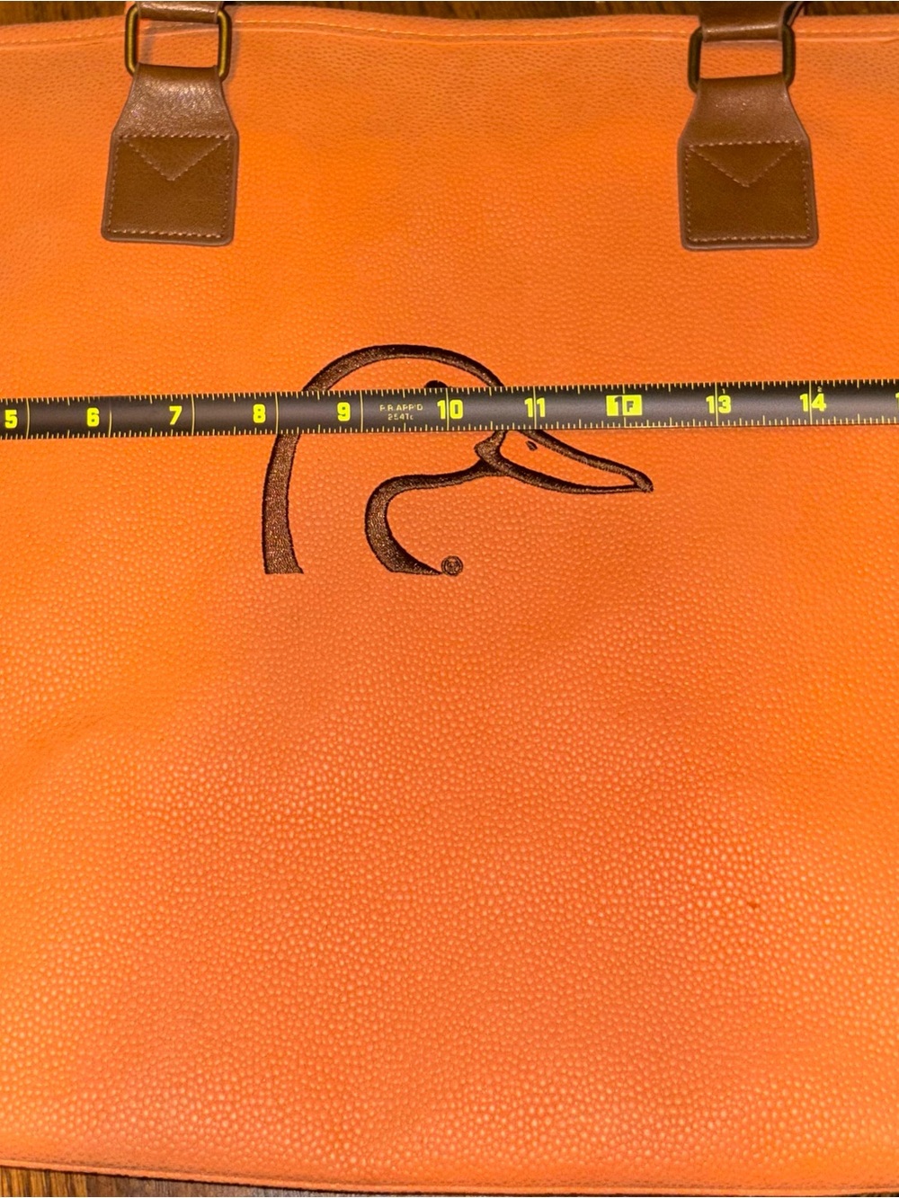 Ducks Unlimited Bellemonde Large Tote Bag Purse Burnt Orange Faux Leather Suede - Picture 13 of 15